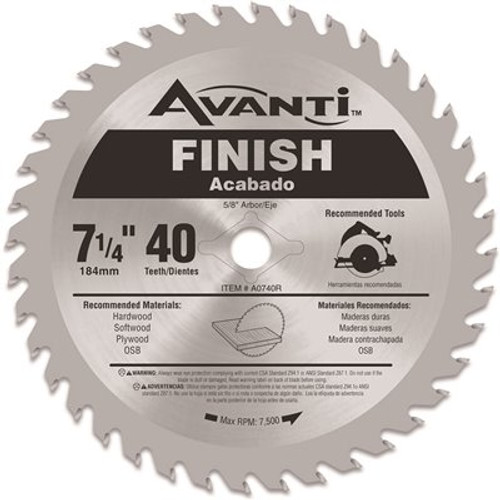 Avanti 7-1/4 in. x 40-Tooth Finish Circular Saw Blade