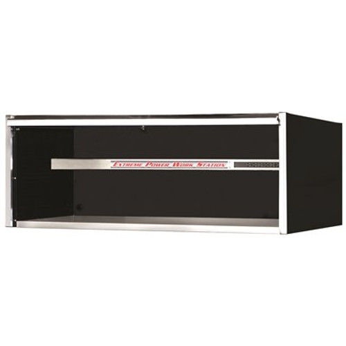 Extreme Tools 72 in. Power Workstation Professional Hutch with Stainless Steel Shelf and Work Surface in Black