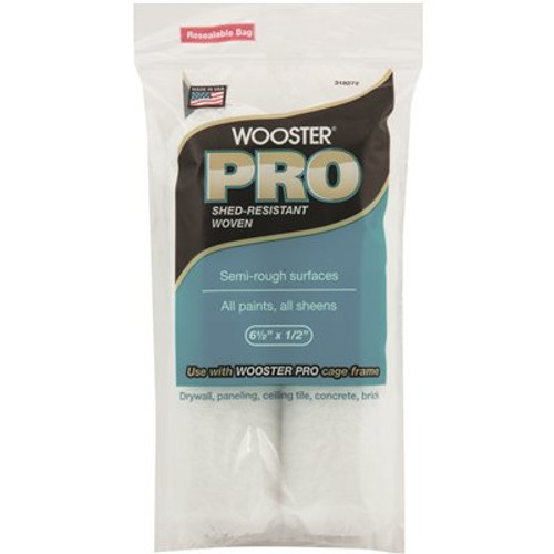 Wooster 6-1/2 in. x 1/2 in. High-Density Pro Woven Cage Frame Roller (2-Pack)