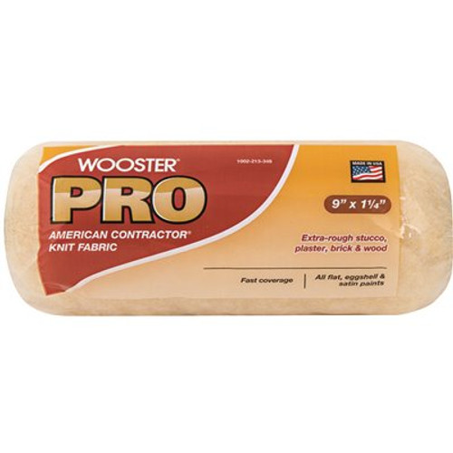 Wooster 9 in x 1-1/4 in. Fabric Pro American Contractor High-Density Knit Roller Applicator/Tool