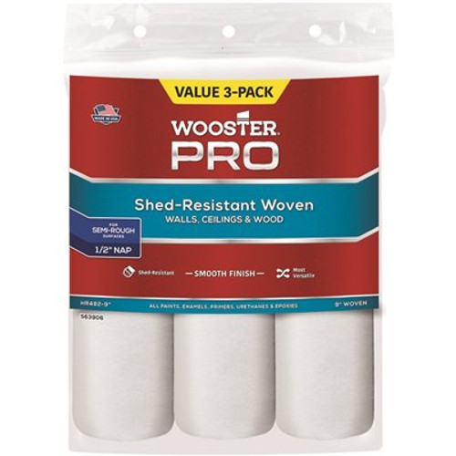 Wooster 9 in. x 1/2 in. High-Density Pro Woven Roller Cover (3-Pack)