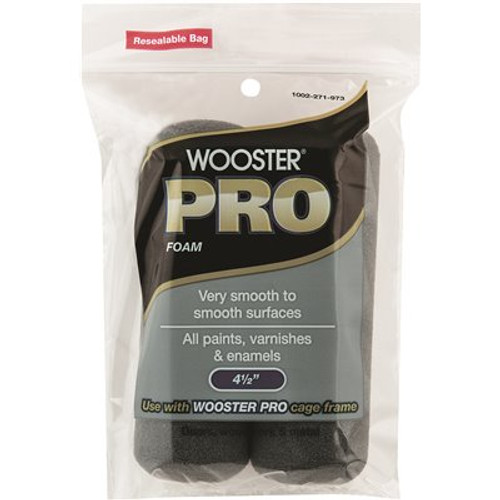 Wooster 4-1/2 in. High-Density Pro Foam Cage Frame Mini Roller Cover (2-Pack)