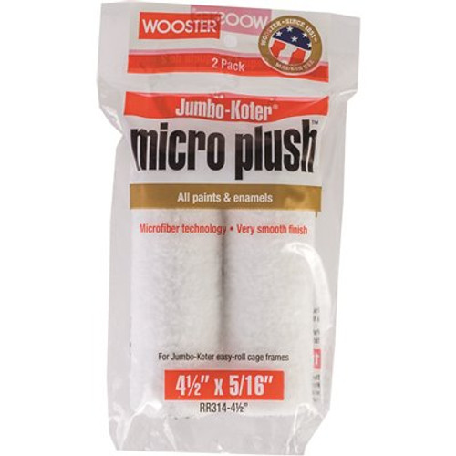 Wooster 4-1/2 in. x 5/16 in. Micro Plush High-Density Microfiber Roller Cover (2-Pack)