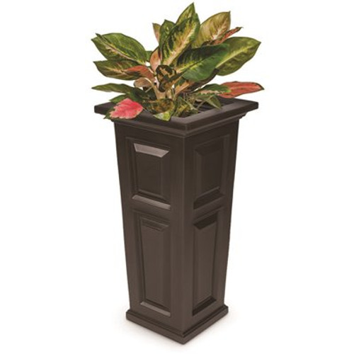 Mayne Nantucket 32 in. Tall Self-Watering Espresso Polyethylene Planter