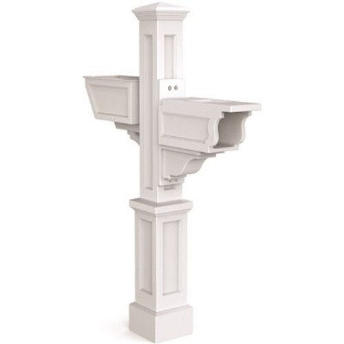 Mayne Signature Plus Decorative Polyethylene Mailbox Post, White