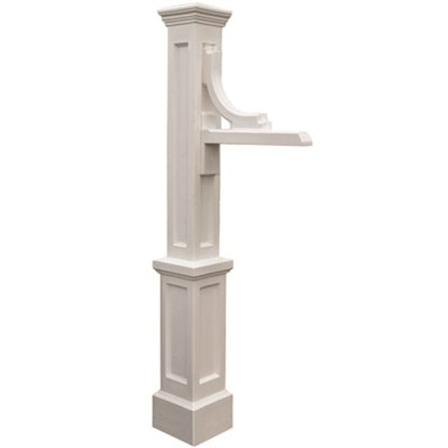 Mayne Woodhaven 56 in. Tall White Polyethylene Address Sign Post