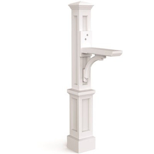 Mayne Newport Plus Decorative Polyethylene Mailbox Post, White