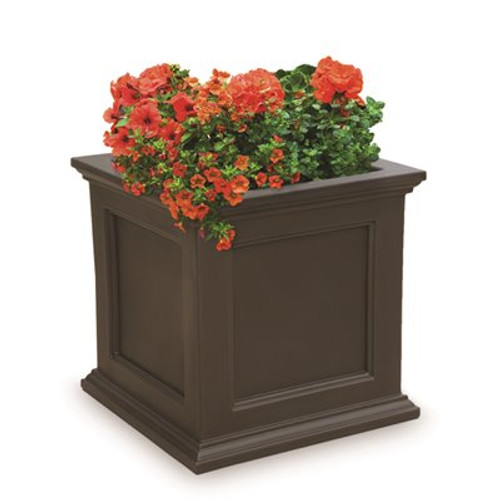 Mayne Fairfield 20 in. Square Self-Watering Espresso Polyethylene Planter