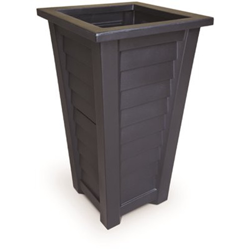 Mayne Lakeland 28 in. Tall Self-Watering Black Polyethylene Planter