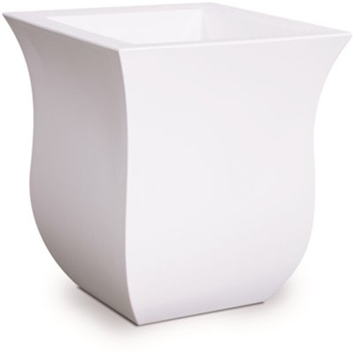 Mayne Valencia 16 in. Square White Polyethylene Planter