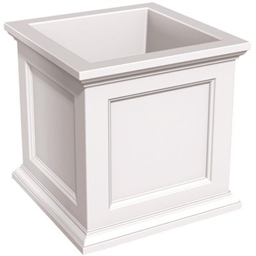 Mayne Fairfield 28 in. Square White Polyethylene Planter