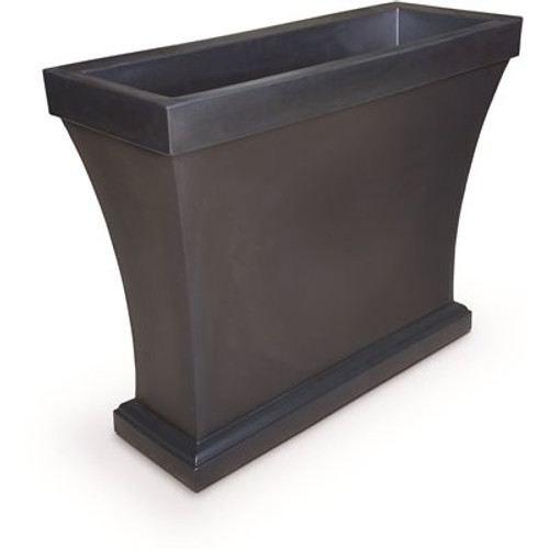 Mayne Bordeaux 40 in. Black Polyethylene Trough Planter