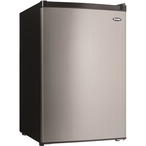 Danby 4.5 cu. ft. Mini Fridge with Freezer Section in Black/Stainless Steel