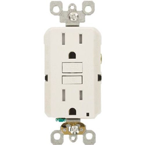 Leviton 15 Amp Self-Test SmartlockPro Slim Tamper Resistant GFCI Duplex Outlet, White (3-Pack)