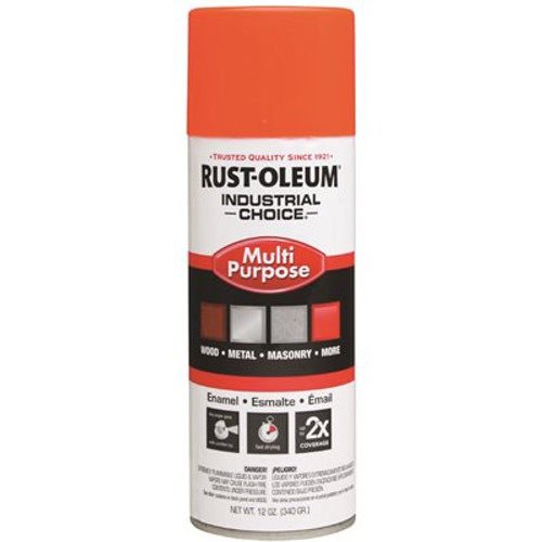 Rust-Oleum Industrial Choice 12 oz. Gloss Fluorescent Orange Enamel Spray Paint