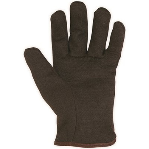 Custom LeatherCraft Large Fleece Lined Brown Jersey Gloves (1-Pair)