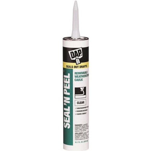 DAP SEAL N' PEEL REMOVABLE WEATHERSTRIP CAULK, CLEAR, 10 OZ.