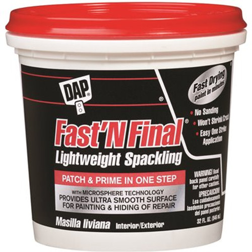 DAP Fast'N Final 32 oz. White Lightweight Spackling