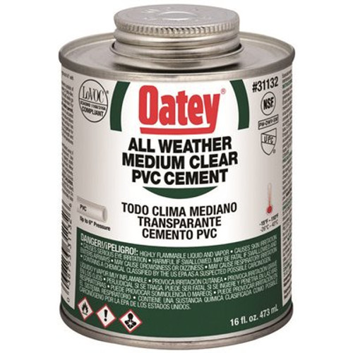 OATEY 16 oz. All Weather Clear PVC Cement