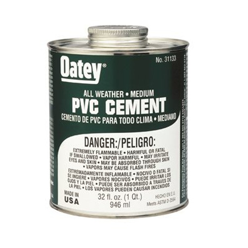 OATEY 32 oz. Medium Clear All-Weather PVC Cement