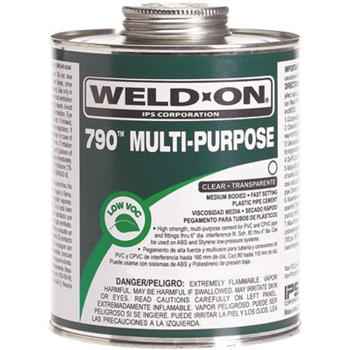 Weld-On 32 oz. PVC 790 Multi-Purpose Cement in Clear