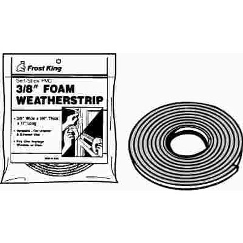 Frost King 1/4 in. x 1/8 in. x 17 ft. Grey Vinyl Foam Weatherseal Tape