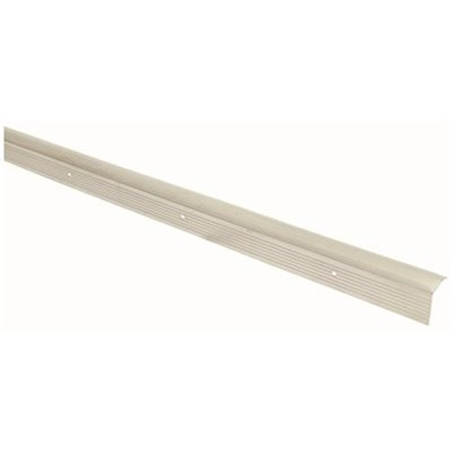 Frost King 1-1/8 in. x 1-1/8 in. x 3 ft. Tile Edging Strip Fluted Silver Stair Edging
