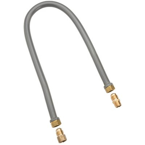 Watts Stainless Steel PVC Coated Outdoor Gas Appliance Connector, 5/8 in. OD, 1/2 in. ID, 1/2 in. MNPT x 1/2 in. FNPT, 24 in.