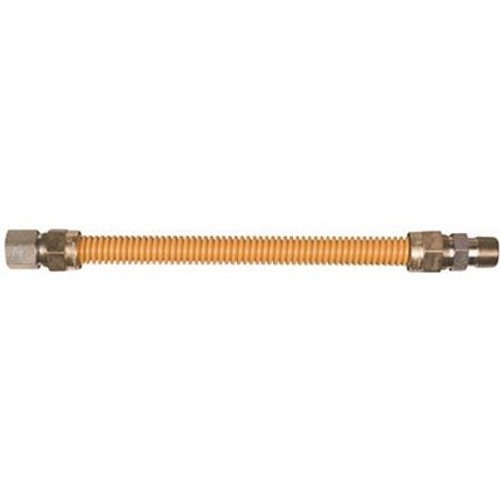 Watts 3/8 in. MIP x 3/8 in. FIP x 48 in. Gas Connector Yellow Coated Stainless Steel