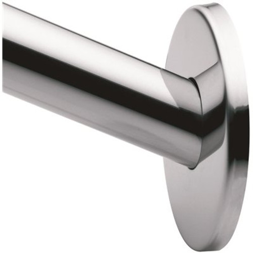 MOEN 58.4 in. Curved Shower Rod in Polished Stainless Steel