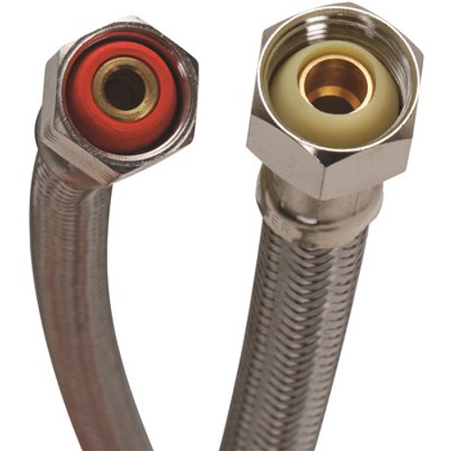 Fluidmaster 1/2 in. Compression x 1/2 in. F.I.P. x 16 in. L Braided Stainless Steel Faucet Connector