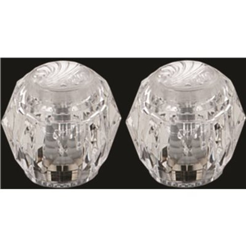 Delta Pair of Knob Handles in Clear for Bidets and 2-Handle Kitchen and Bathroom Faucets