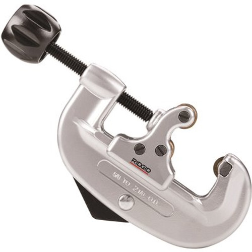 RIDGID 5/8 in. to 2-1/8 in. 20 Screw Feed Copper Pipe, Aluminum Tubing & Conduit Cutter w/ Fold Away Reamer + Spare Wheel