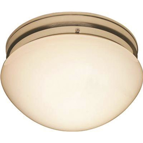 Royal Cove 9.125 in. 2-Light Brushed Nickel Ceiling Flush Mount with White Opal Glass