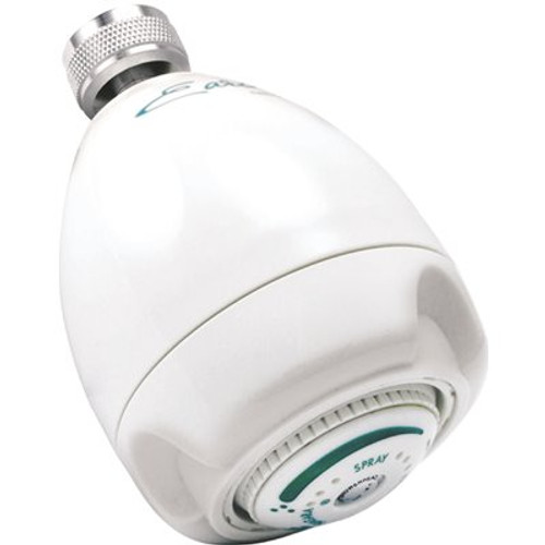 Niagara Conservation Earth 3-Spray 2.7 in. Single Wall Mount Fixed 1.75 GPM Shower Head in White