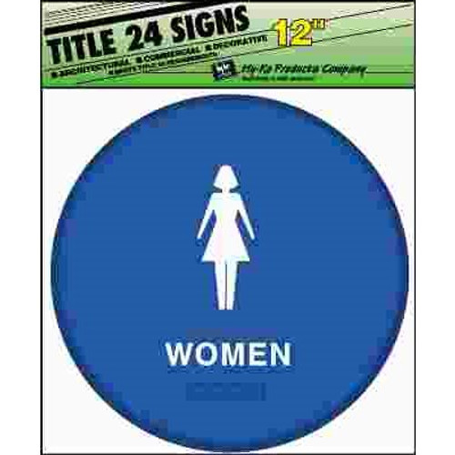 HY-KO 12 in. x 12 in. Plastic Braille Women Bathroom ADA Approved Sign