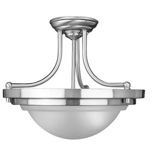 Monument 2-Lights Brushed Nickel Semi-Flushmount