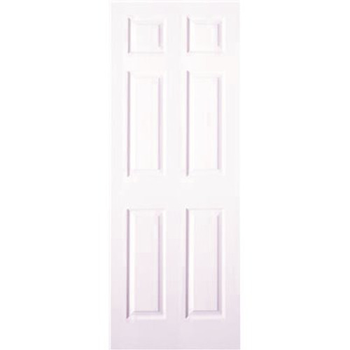 Masonite 34 in. x 80 in. Textured 6-Panel Primed White Hollow Core Composite Interior Door Slab