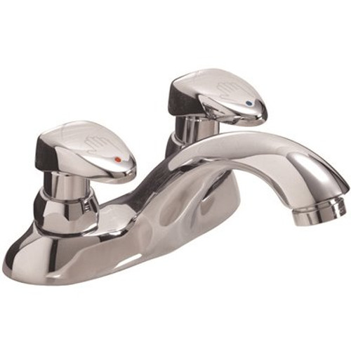 Delta Commercial 4 in. Centerset 2-Handle Bathroom Faucet in Chrome with Vandal-Resistant Handle Actuator