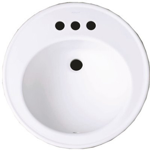 KOHLER Brookline Drop-In Vitreous China Bathroom Sink in White with Overflow Drain