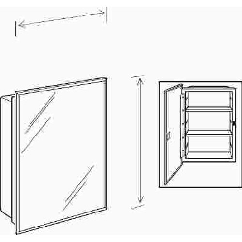 ProPlus 16 in. x 26 in. Recessed Medicine Cabinet in Stainless Steel