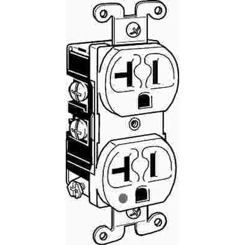 Leviton 15 Amp 125-Volt 2-Pole Hospital Grade Duplex Outlet Straight Blade, Ivory