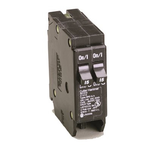 Eaton BR 2-15 Amp Single Pole Tandem Non-CTL Circuit Breaker