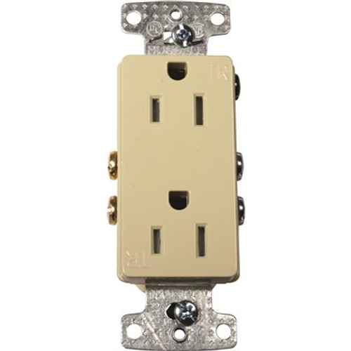 HUBBELL WIRING 15 Amp Tamper Proof Self-Grounding Decorator Receptacle, White