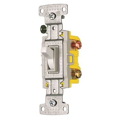 HUBBELL WIRING 15 Amp 120-Volt 3-Way Toggle Switch, Ivory