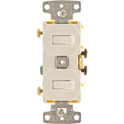 HUBBELL WIRING 15 Amp 2-Gang Combo Switch, White