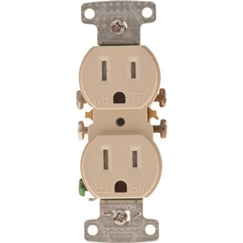 HUBBELL WIRING 15 Amp Self-Grounding and Tamper Proof Duplex Receptacle, White