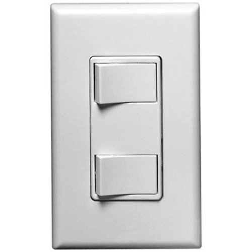 Leviton 15-Amp Commercial Grade Combination Two Single Pole Rocker Switches, White