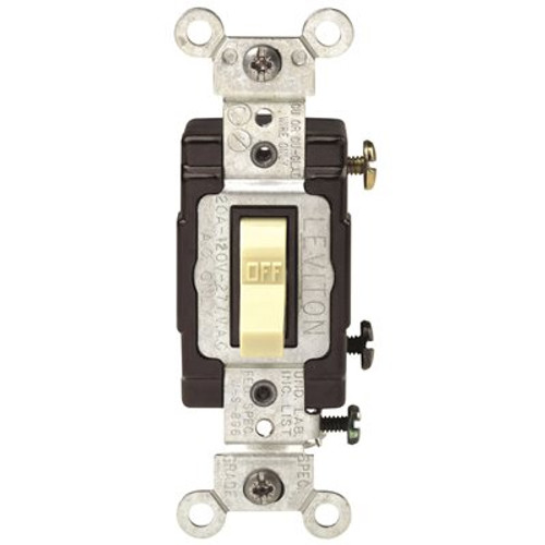 Leviton 20 Amp Commercial Grade Single-Pole Toggle Switch, Ivory