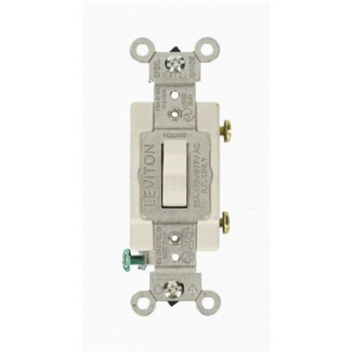Leviton 20 Amp Commercial Grade Single-Pole Toggle Switch, White